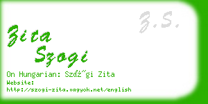 zita szogi business card